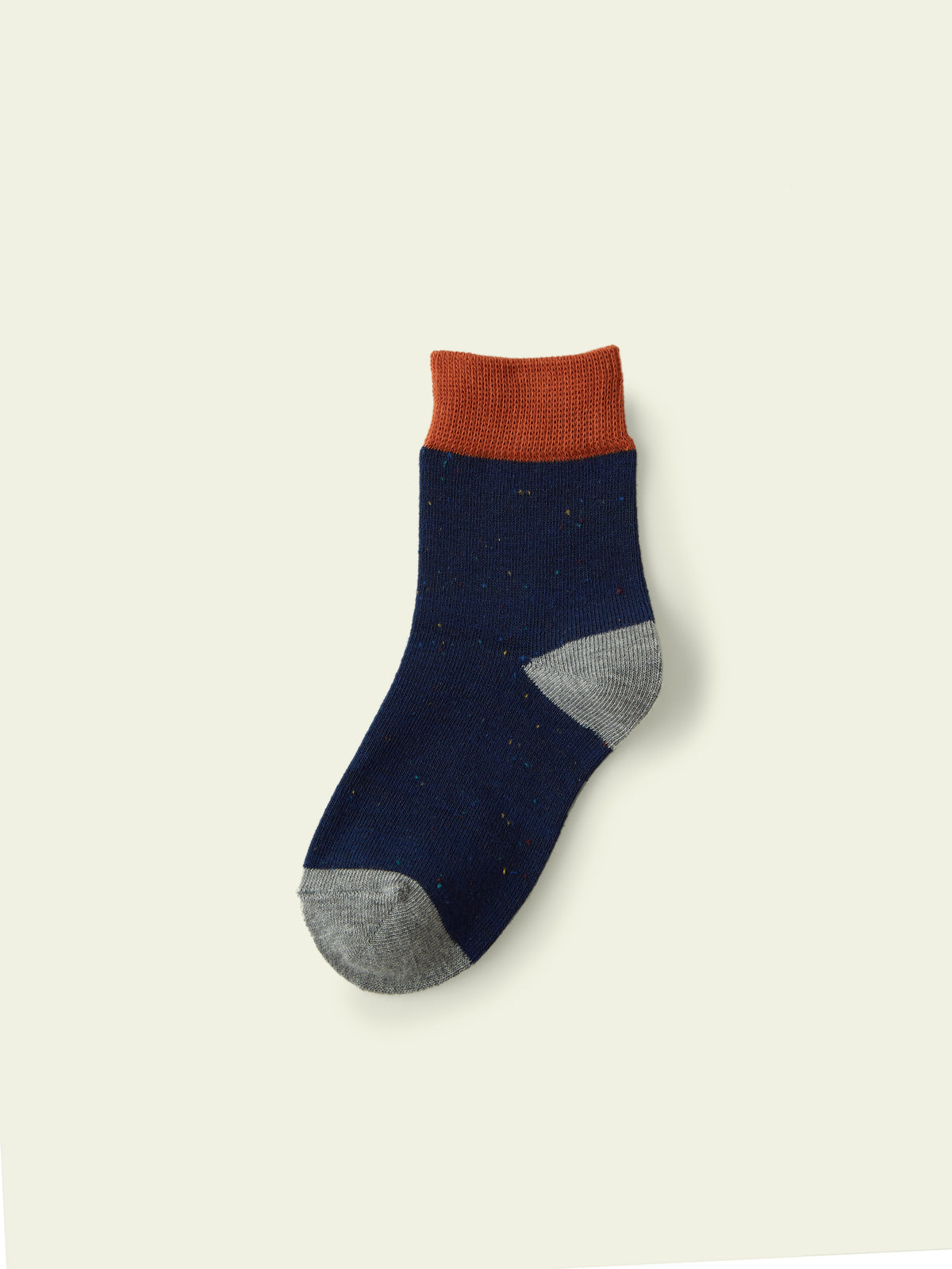 【3足1,485円】キッズ  ネップ三面切り替えショートソックス / 13-15cm - コン