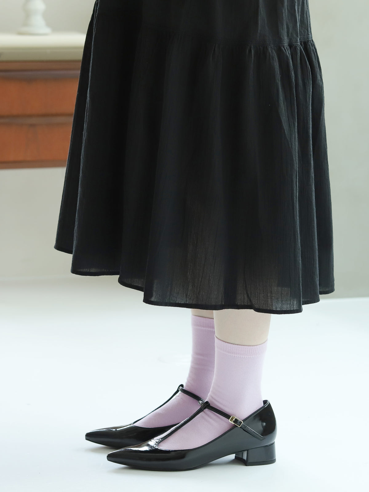 【WEB限定40色】オールシーズン履けるカラフルソックス - パウダーパープル