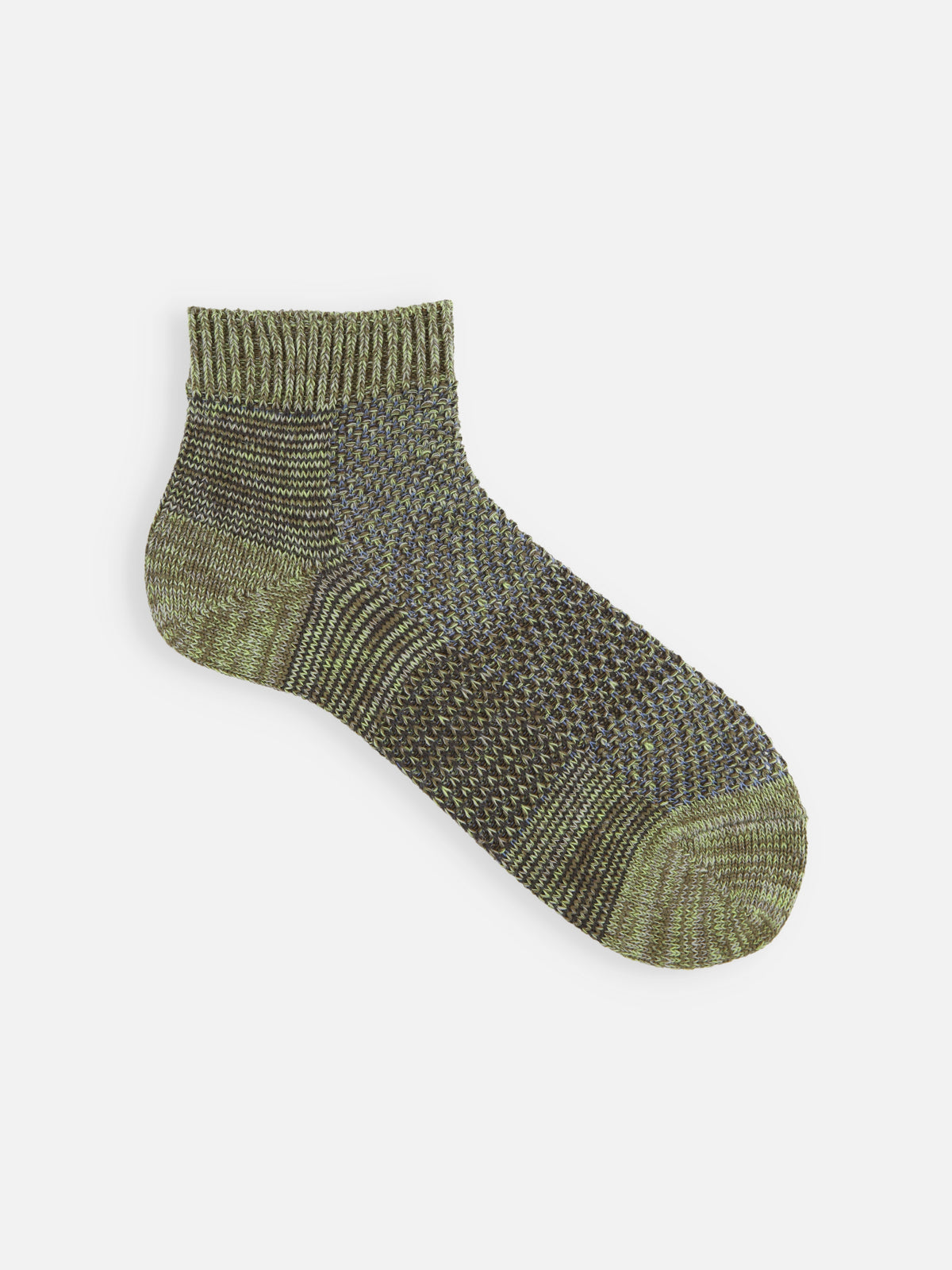 【Tabio MEN】綿麻混ブロックメッシュショート丈ソックス