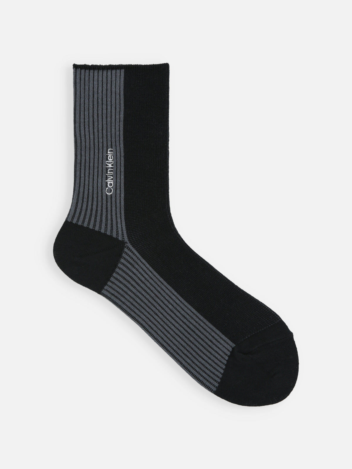Calvin Klein 刺繡ストライプソックス - クロ