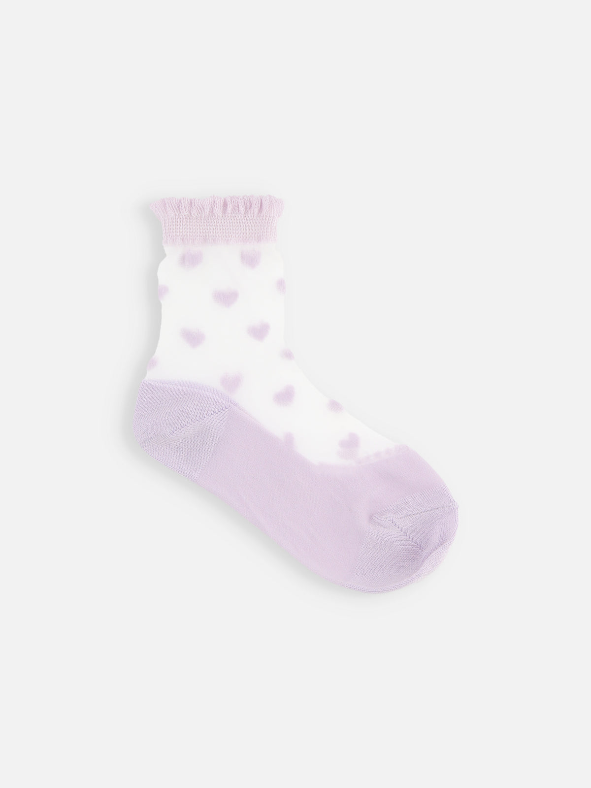 【キッズ】 ハートシアーソックス / 19-21cm - ラベンダー
