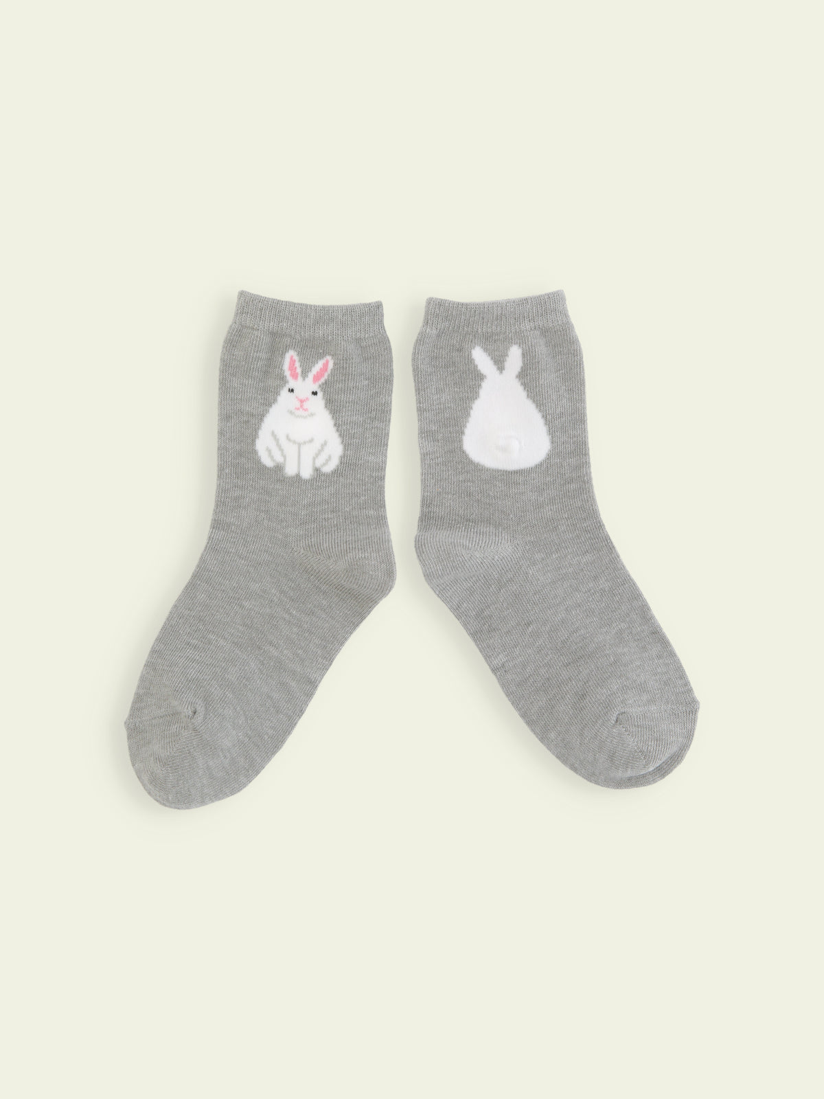【3足1,485円】キッズ うさぎしっぽショートソックス / 19-21cm - グレー