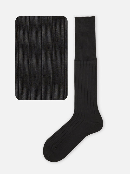 【Tabio MEN】【定番】 9×2リブロングホーズ(27.0～29.0cm)