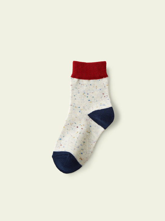 【3足1,485円】キッズ  ネップ三面切り替えショートソックス / 19-21cm