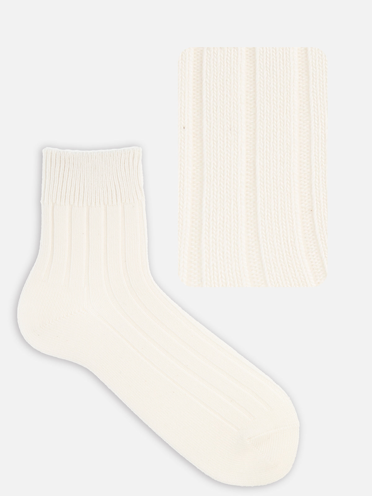 【Tabio MEN】ベーシック太リブショートソックス(27.0～29.0cm) - ホワイト