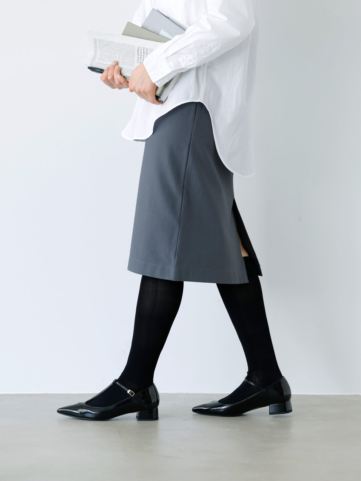 【美脚Labo】さらさら綿混着圧五本指ハイソックス / 24.0～26.0cm
