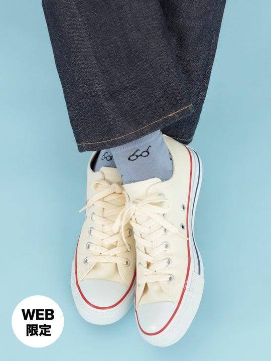 【WEB限定】めがね柄ショートソックス