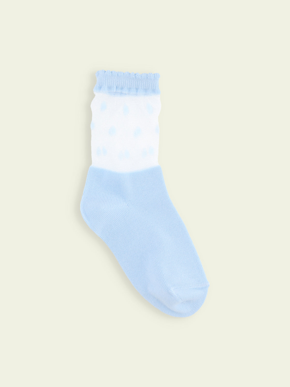 【3足1,485円】キッズ チュールドットショートソックス / 16-18cm - サックス