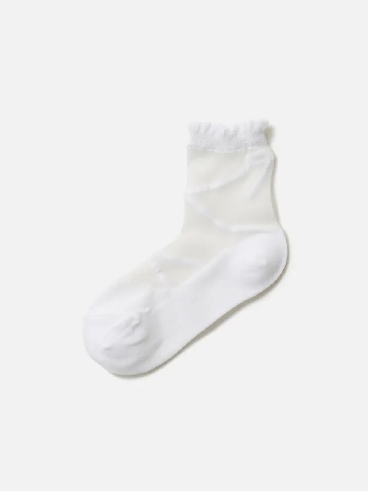 【キッズ】 レースアップ柄シアーショートソックス / 16-18cm
