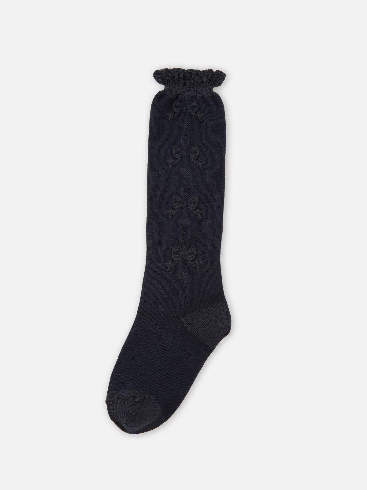 【キッズ】 フロートリボン柄ハイソックス / 16-18cm - コン