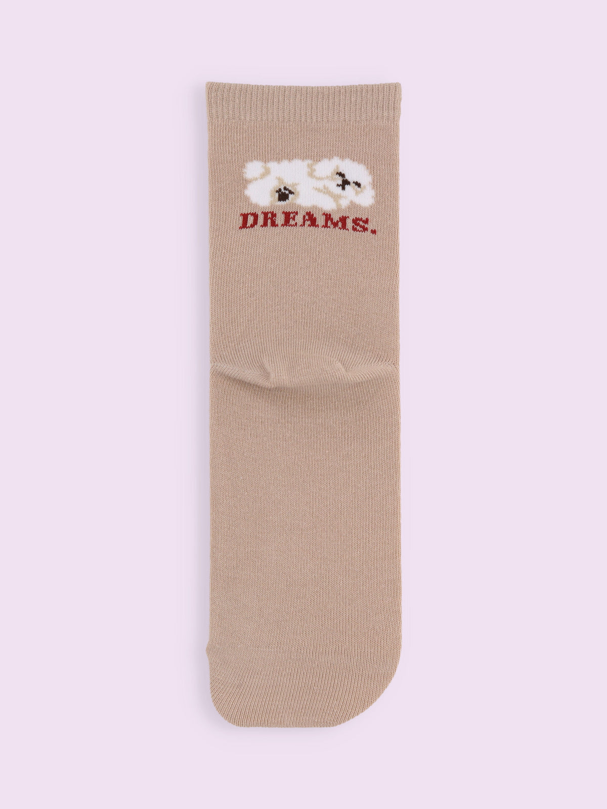 【3足1,485円】夢見るわんこショートソックス - ベージュ