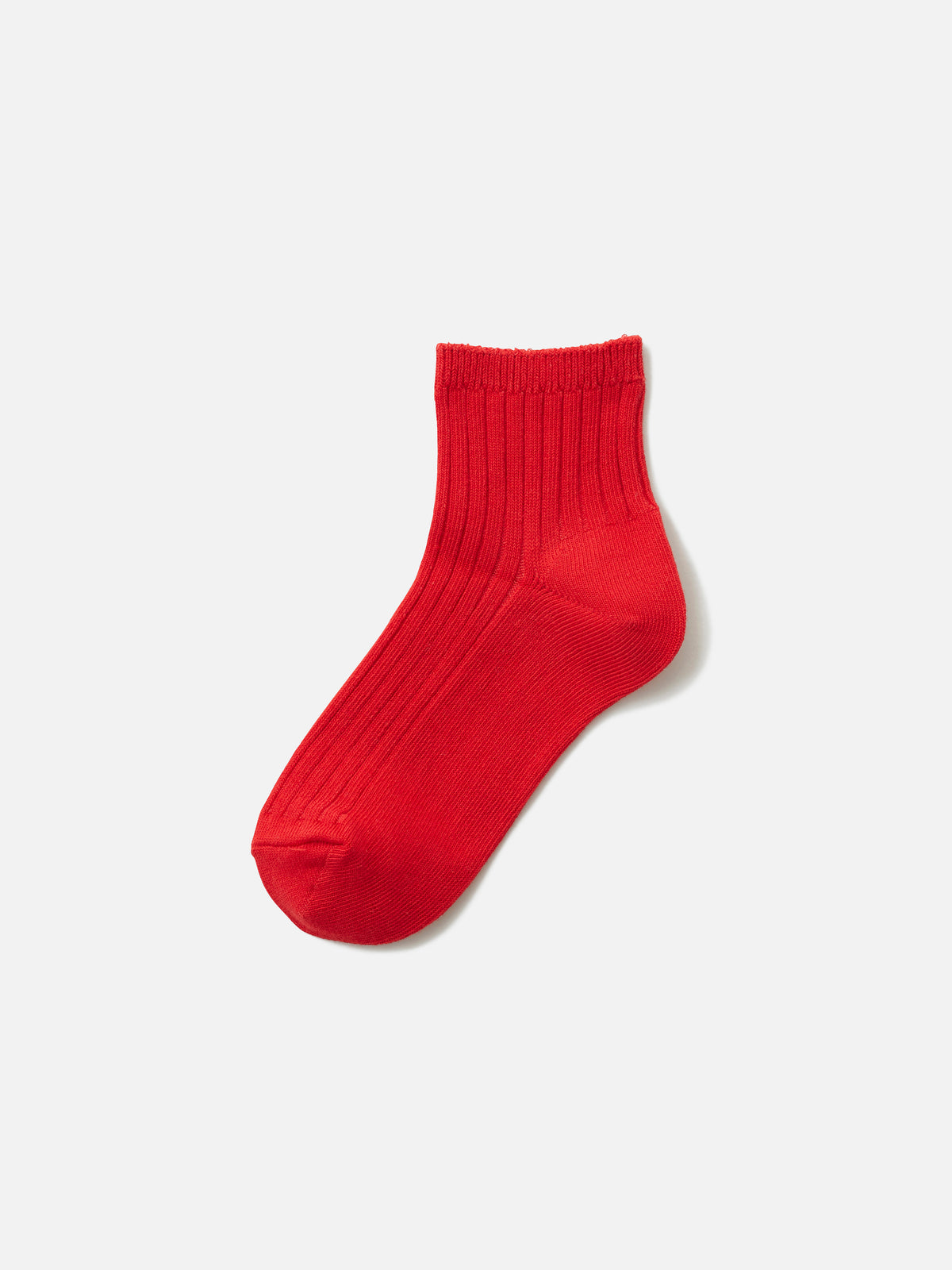 キッズ 表糸綿100％で毛玉が出来にくいショートソックス / 16-18cm - アカ