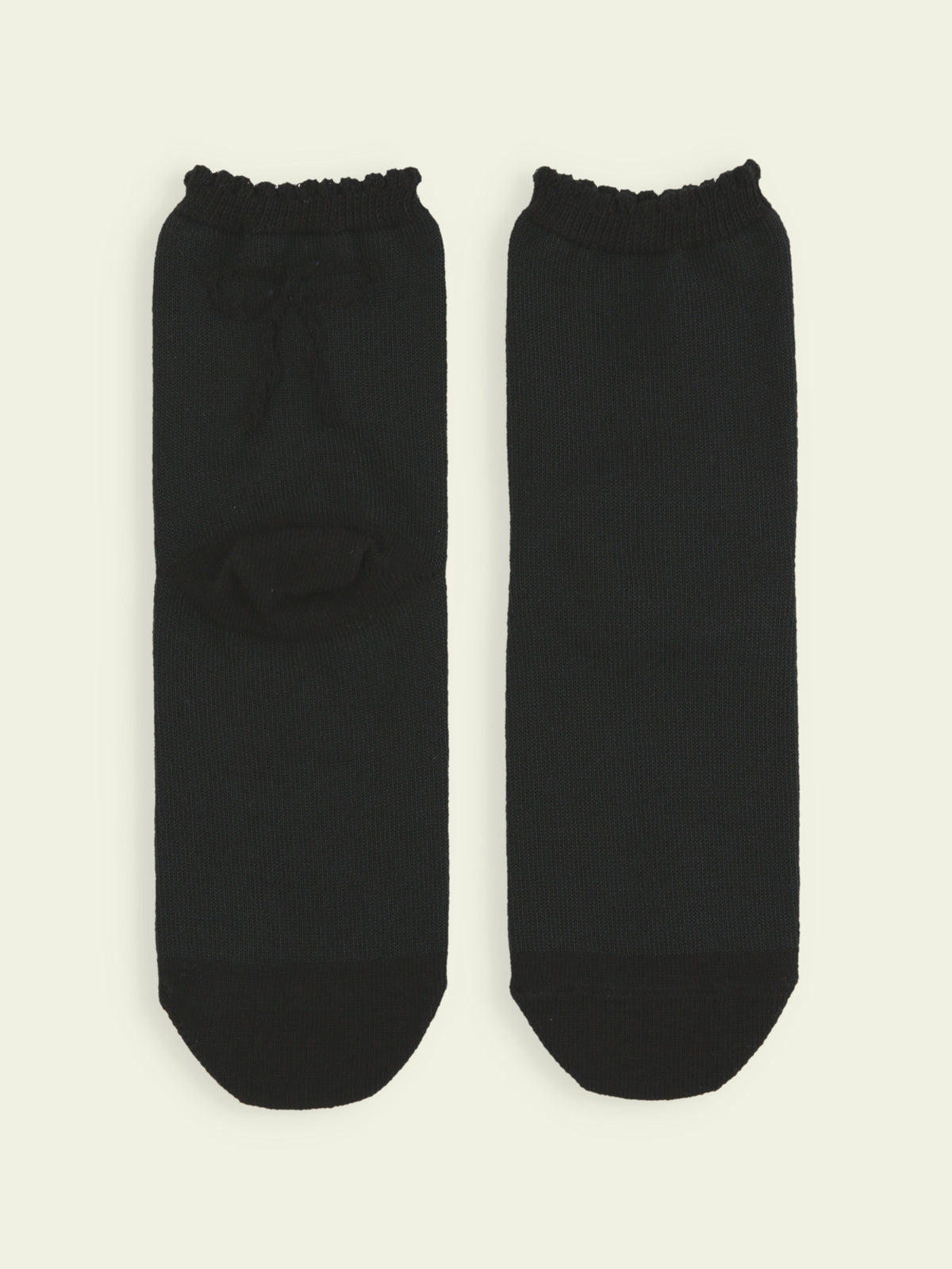 【3足1,485円】キッズ バックフロートリボンショートソックス / 13-15cm - クロ