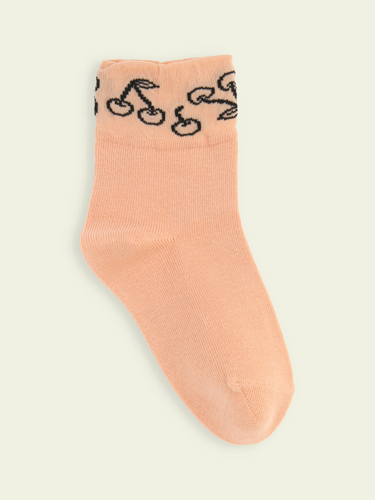 【3足1,485円】キッズ トップシースルーさくらんぼショートソックス / 16-18cm