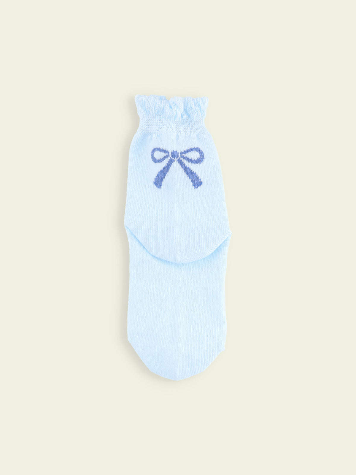 【3足1,485円】キッズ フリルりぼんショートソックス / 13-15cm - サックス