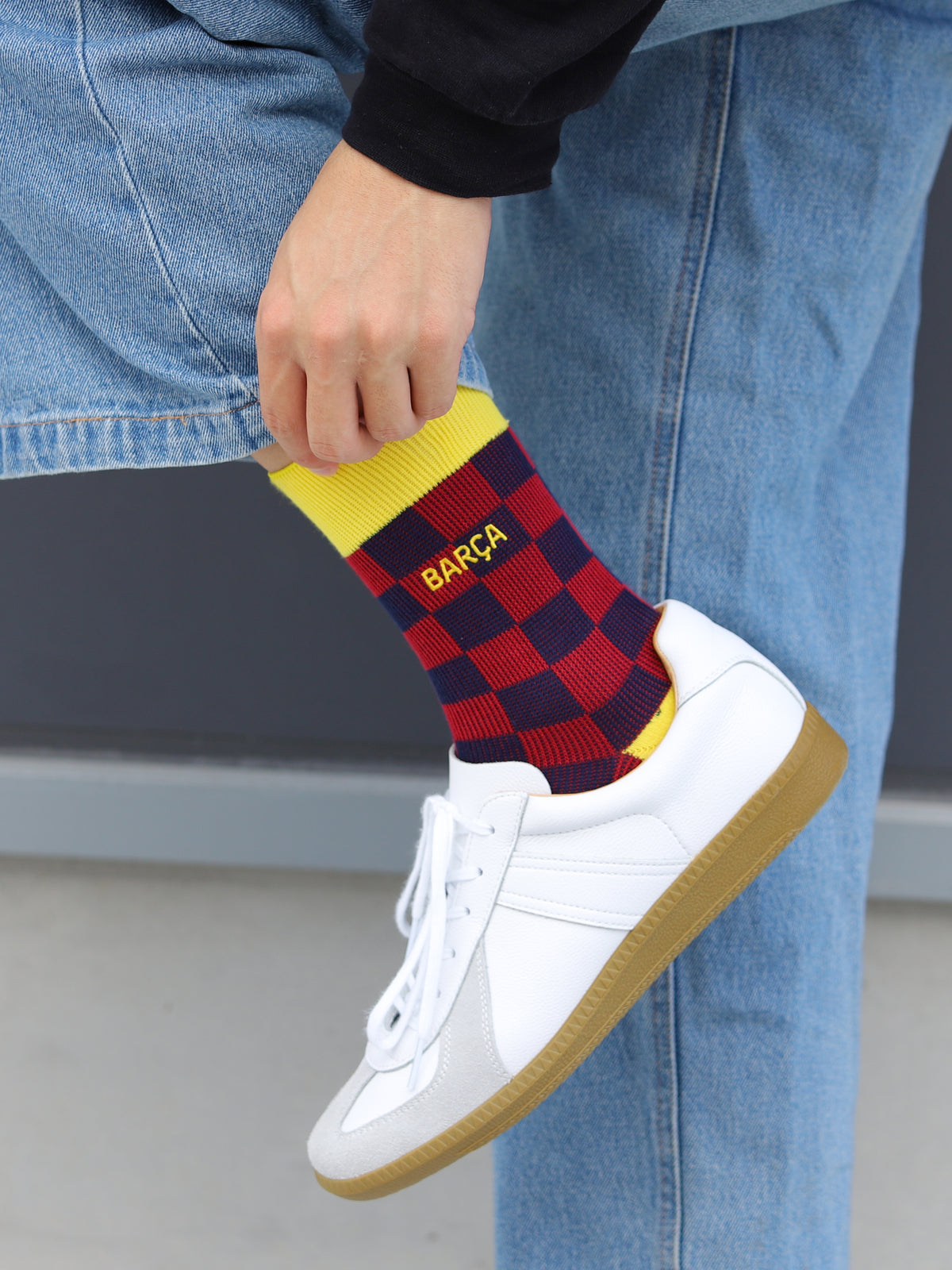 FC Barcelona チェックソックス