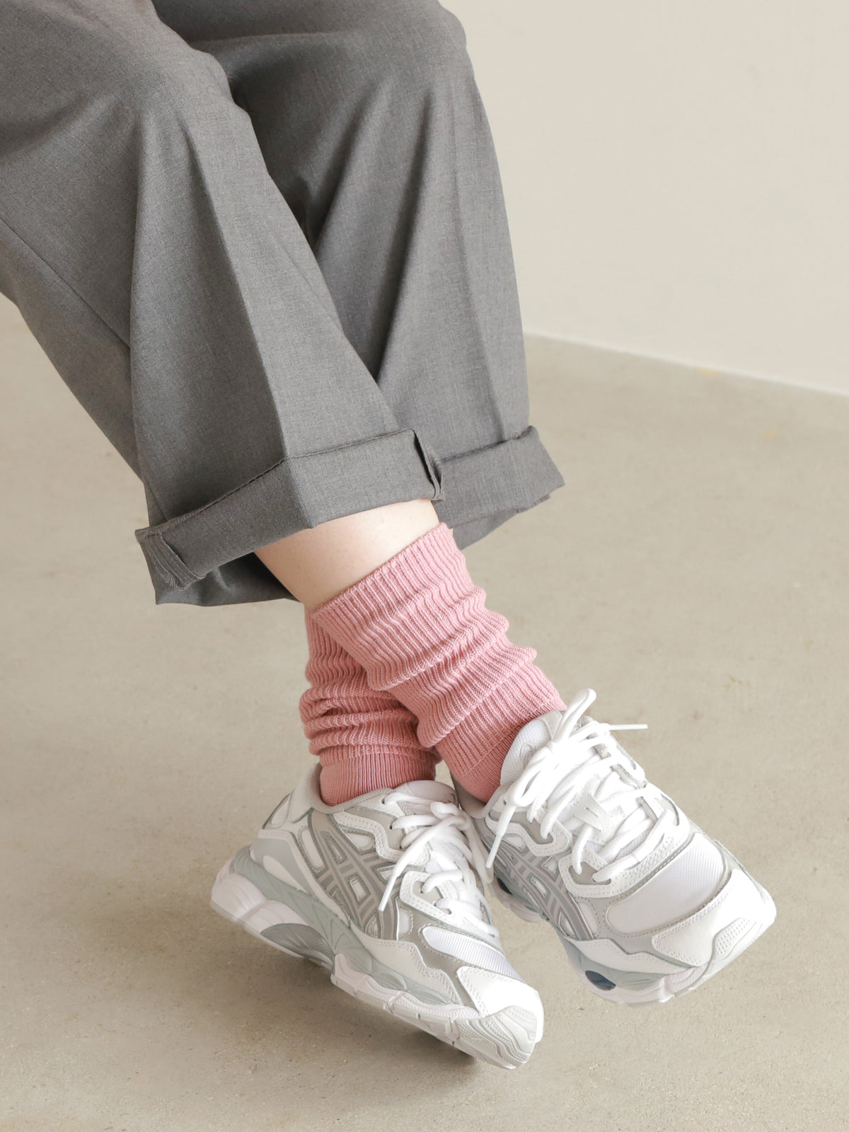 【WEB限定】大人が履けるルーズソックス - オールドローズ