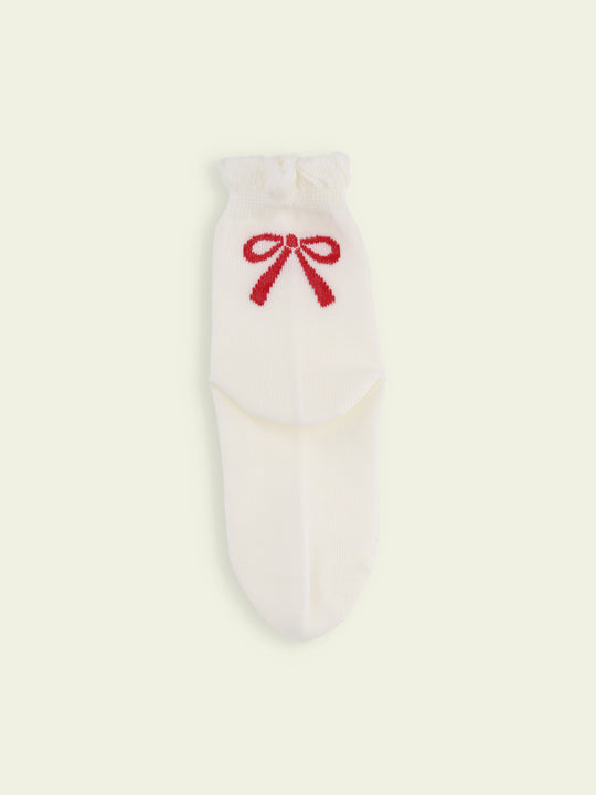 【3足1,485円】キッズ フリルりぼんショートソックス / 13-15cm
