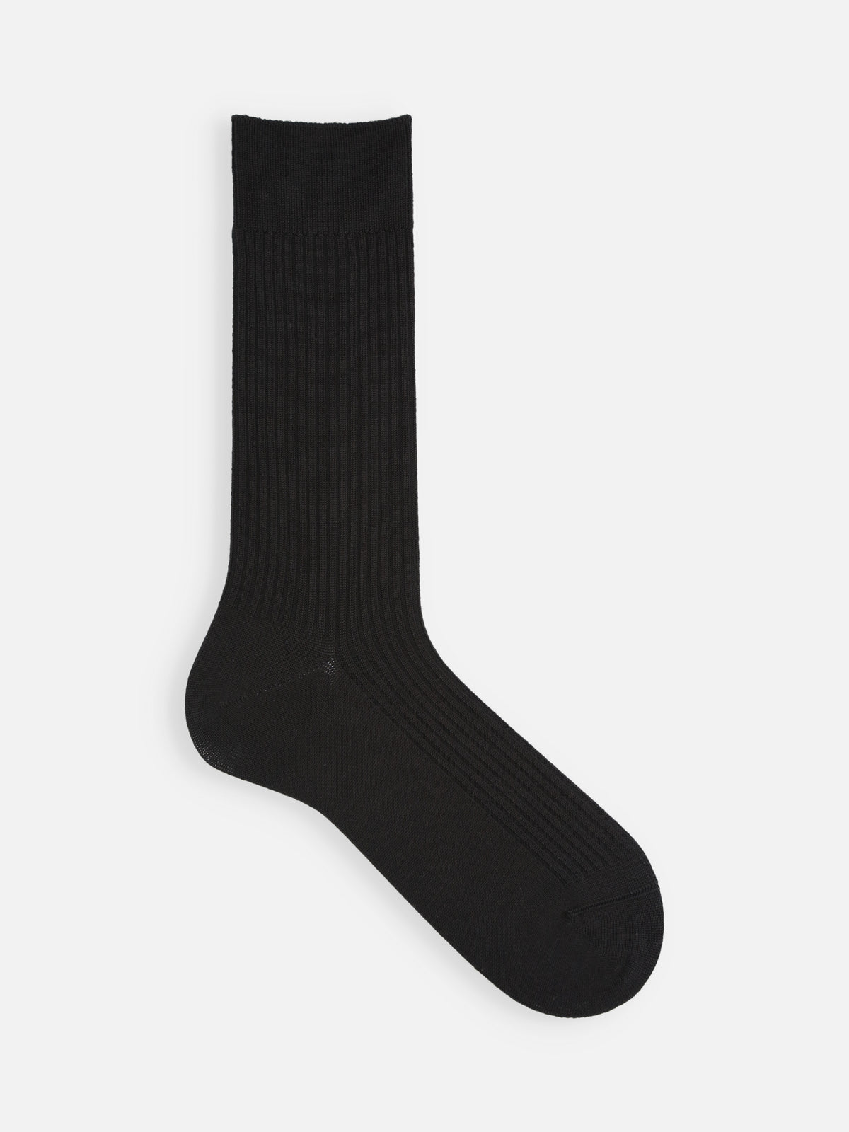 【Tabio MEN】定番/綿混2×2リブソックス(27.0～29.0cm) - クロ