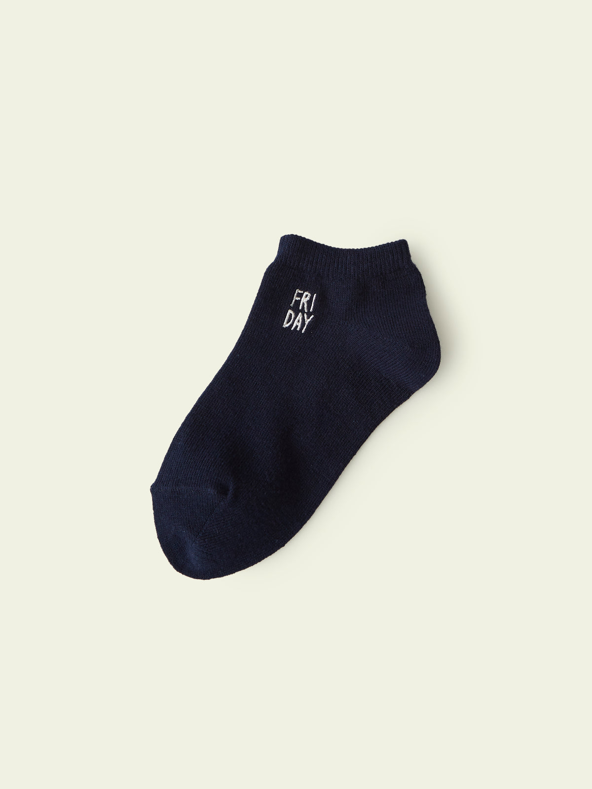 【3足1,485円】キッズ 1週間刺繍スニーカー丈ソックス / 13-15cm - コン+friday