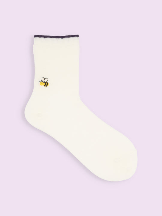 【3足1,485円】トップ切替刺繍ソックス