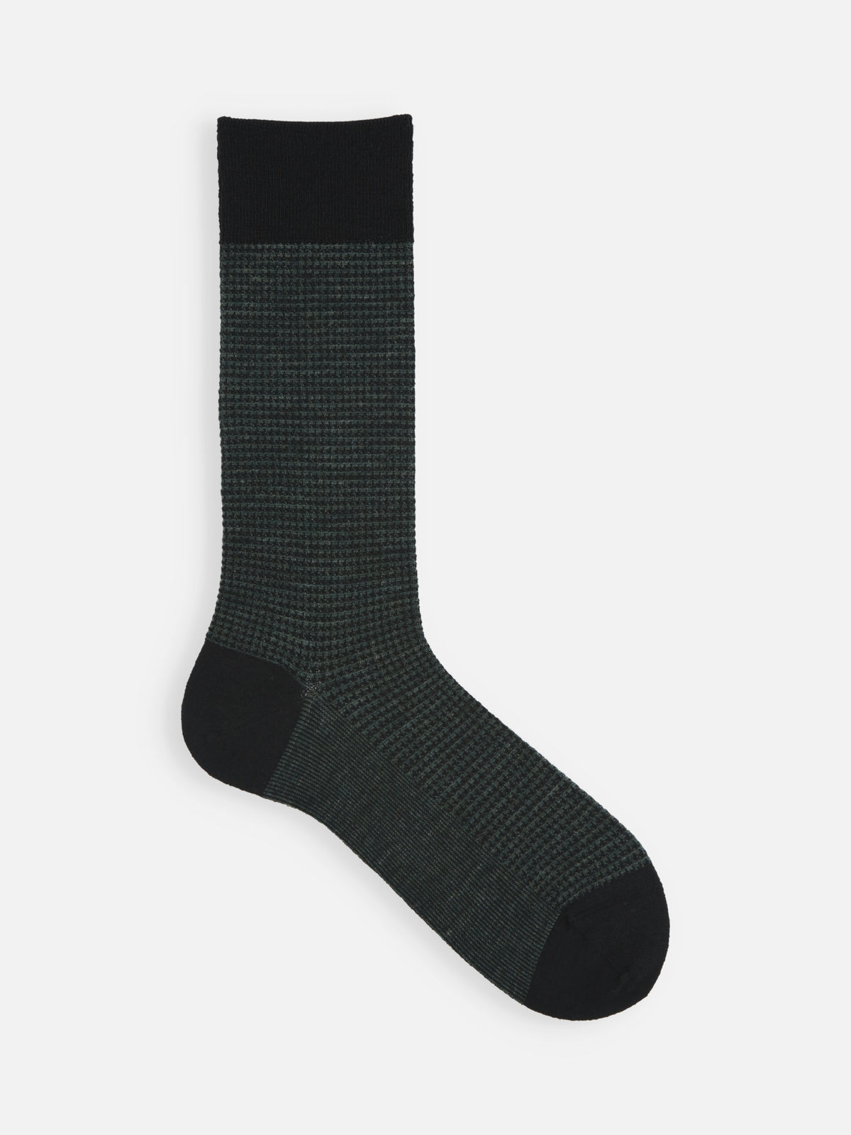 【Tabio MEN】ウールハウンドトゥースソックス(27.0～29.0cm) - ブラック+グリーン
