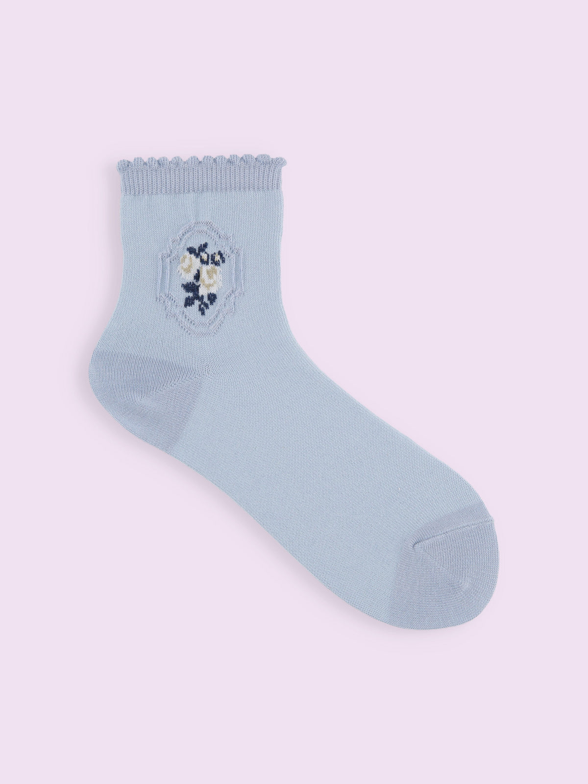 【3足1,485円】フロート額縁小花ショートソックス
