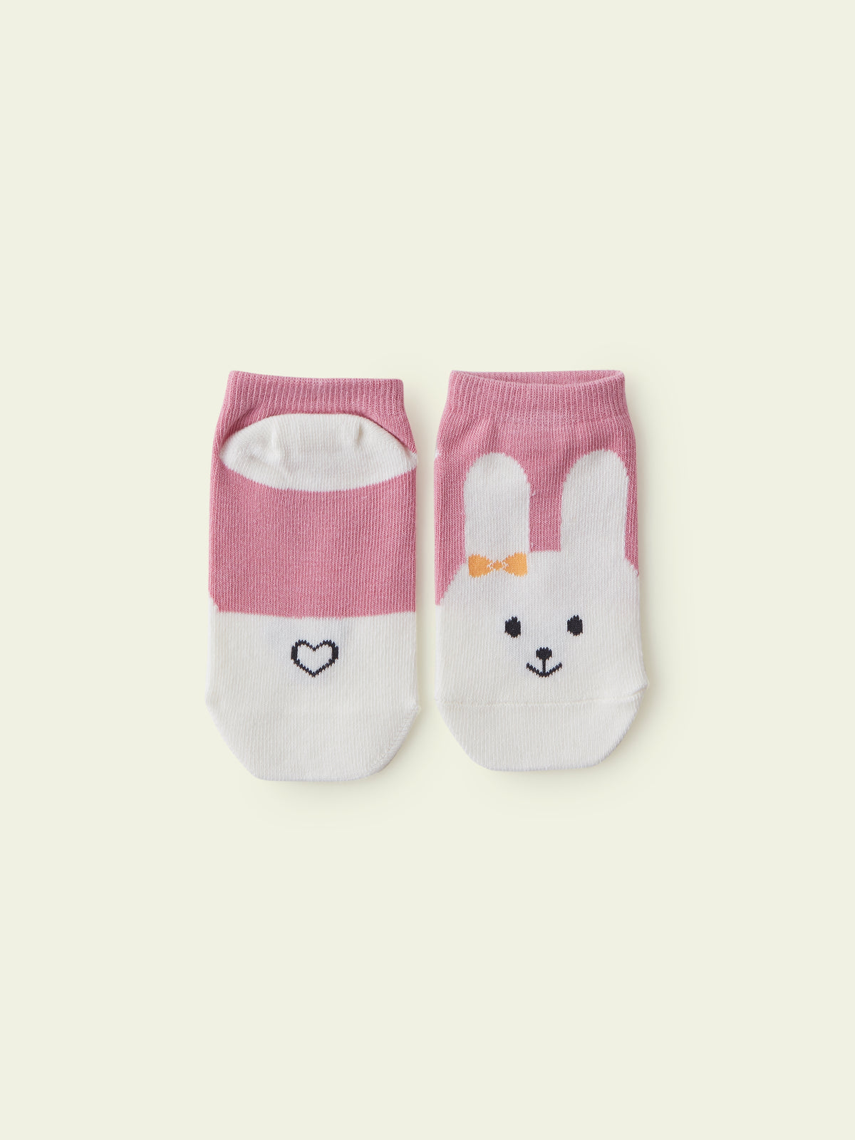 【3足1,485円】キッズ 動物いろいろスニーカー丈ソックス / 13-15cm - オフホワイト+ウサギ