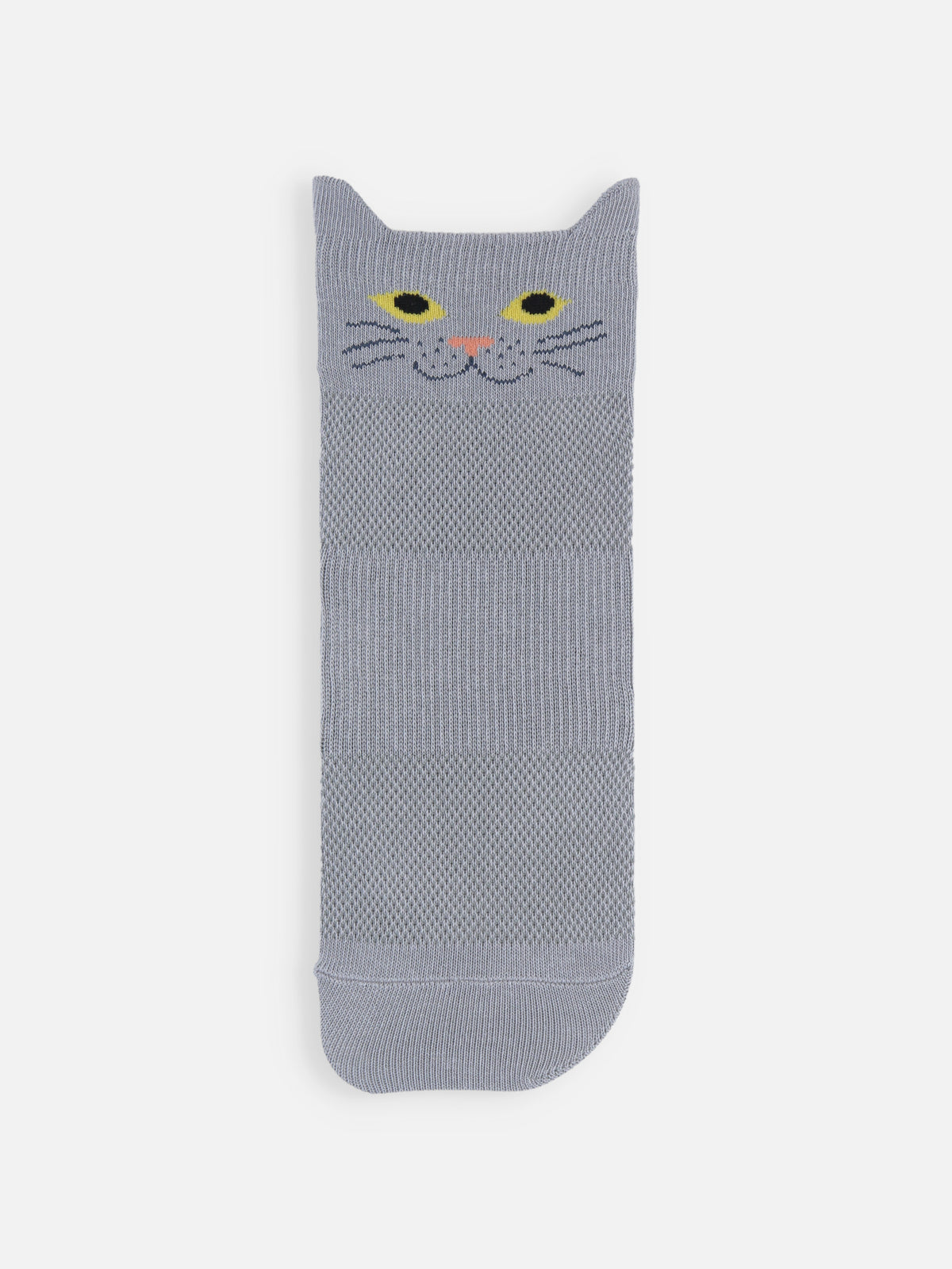 【冷感】クールCATメッシュショートソックス - ブルーグレー