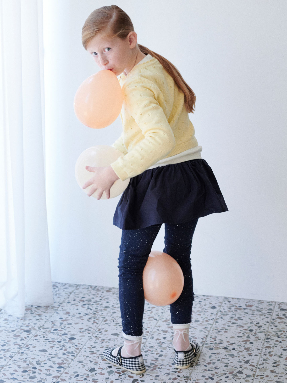 【キッズ】 レースアップシアーショートソックス / 19-21cm