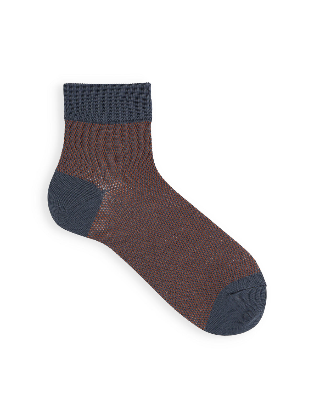 【Tabio MEN】消臭＋COOLMAX配色メッシュショートソックス - チャコールグレー