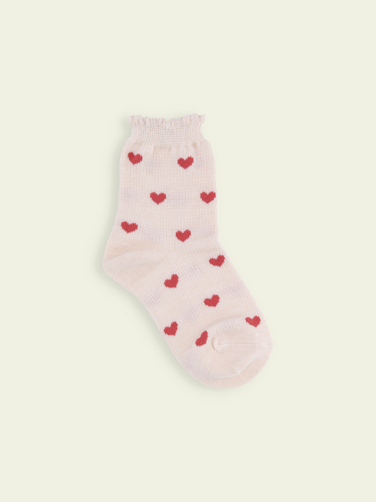 【3足1,485円】キッズ ピコワッフルハートショートソックス / 13-15cm - ピンク