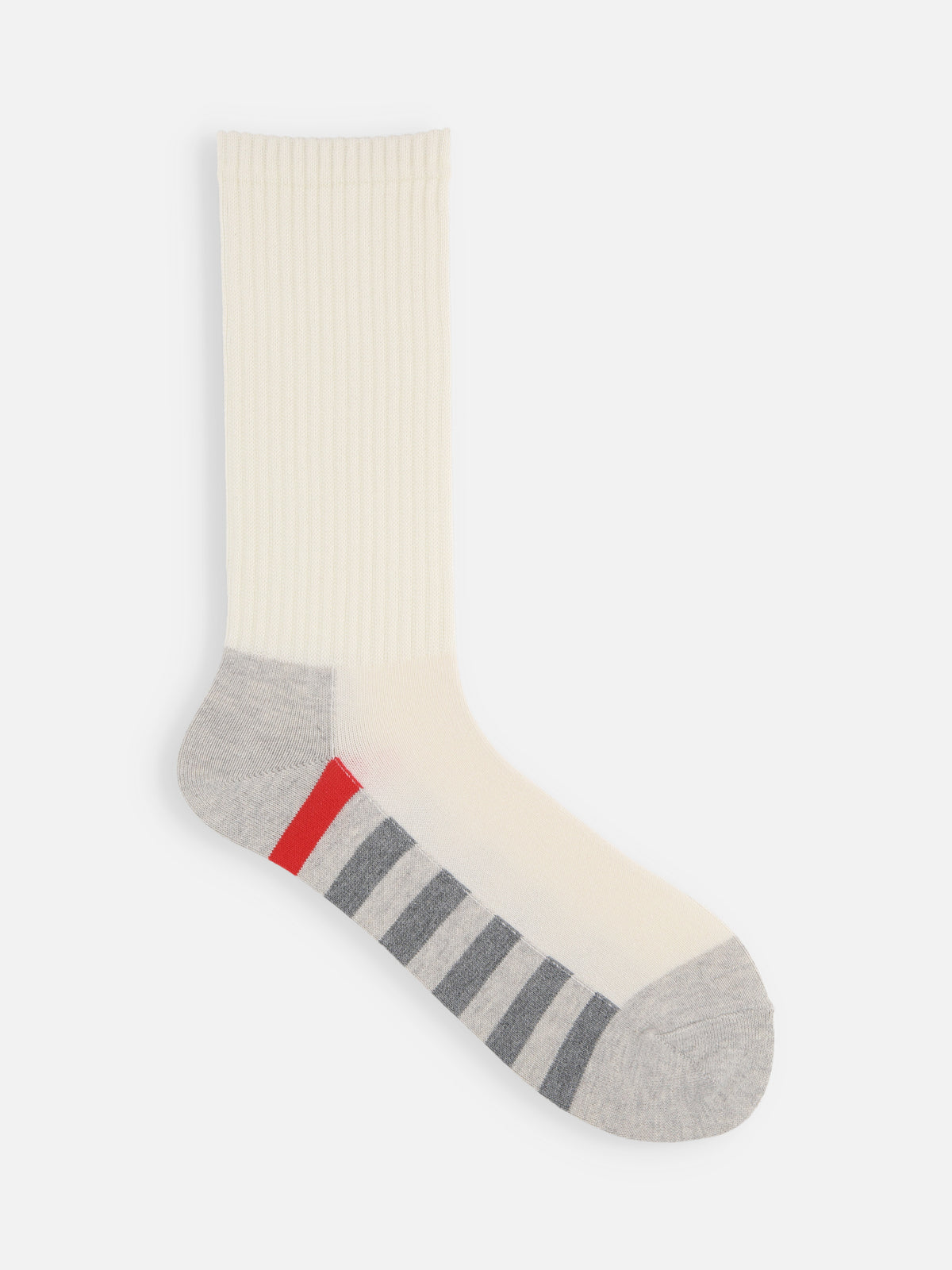 【ジュニアサイズ】足底の汚れが目立たないソックス /  22-24cm - キナリ＋アカ