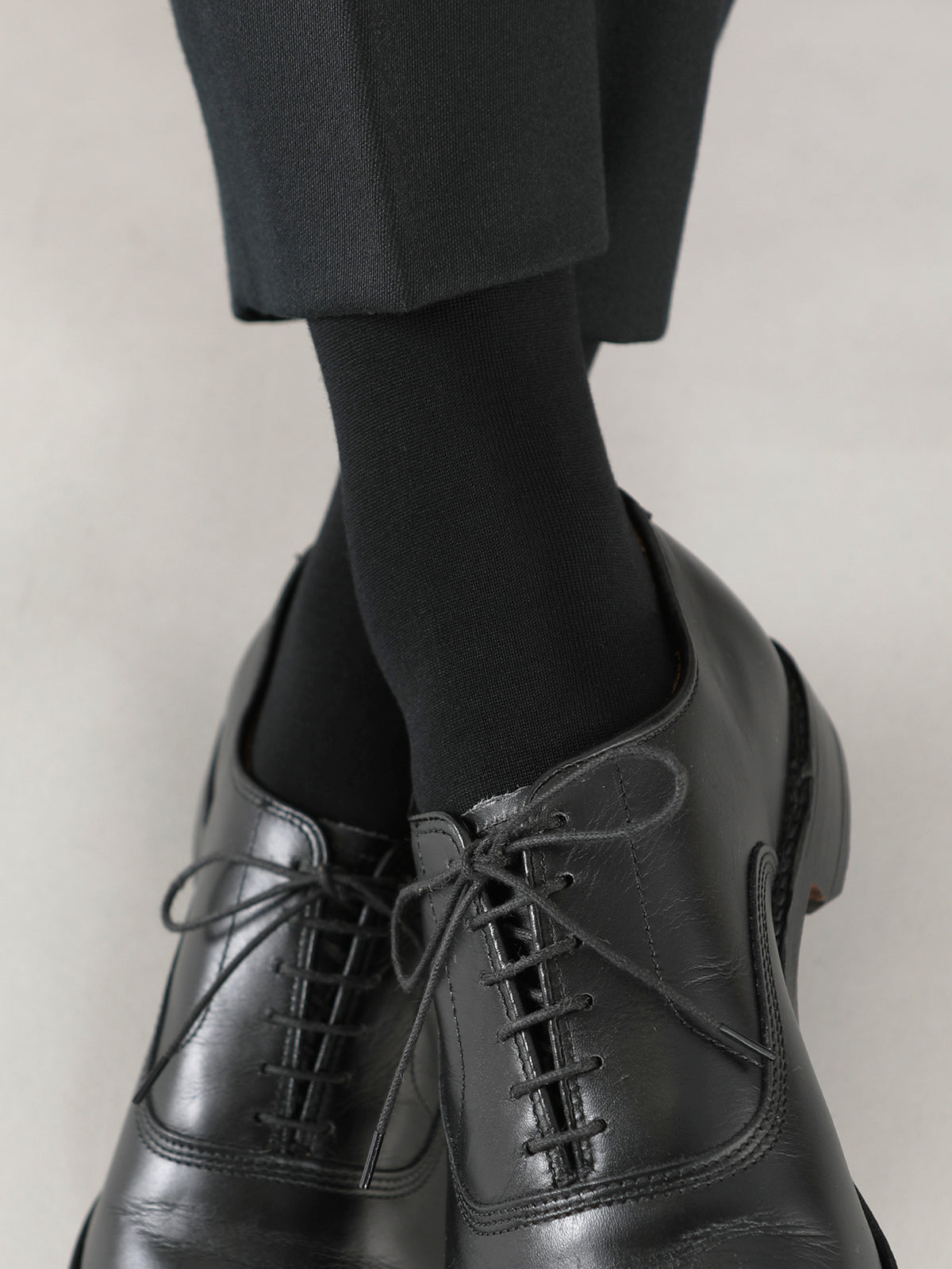 【Tabio MEN】【定番】ピマコットンブレンド無地ソックス(23.0～25.0cm) - クロ