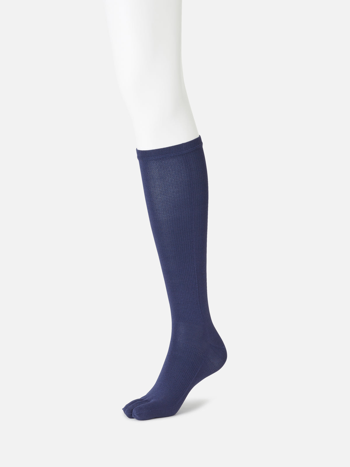 【美脚Labo】さらさら綿混着圧五本指ハイソックス / 22.5～24.5cm - コン