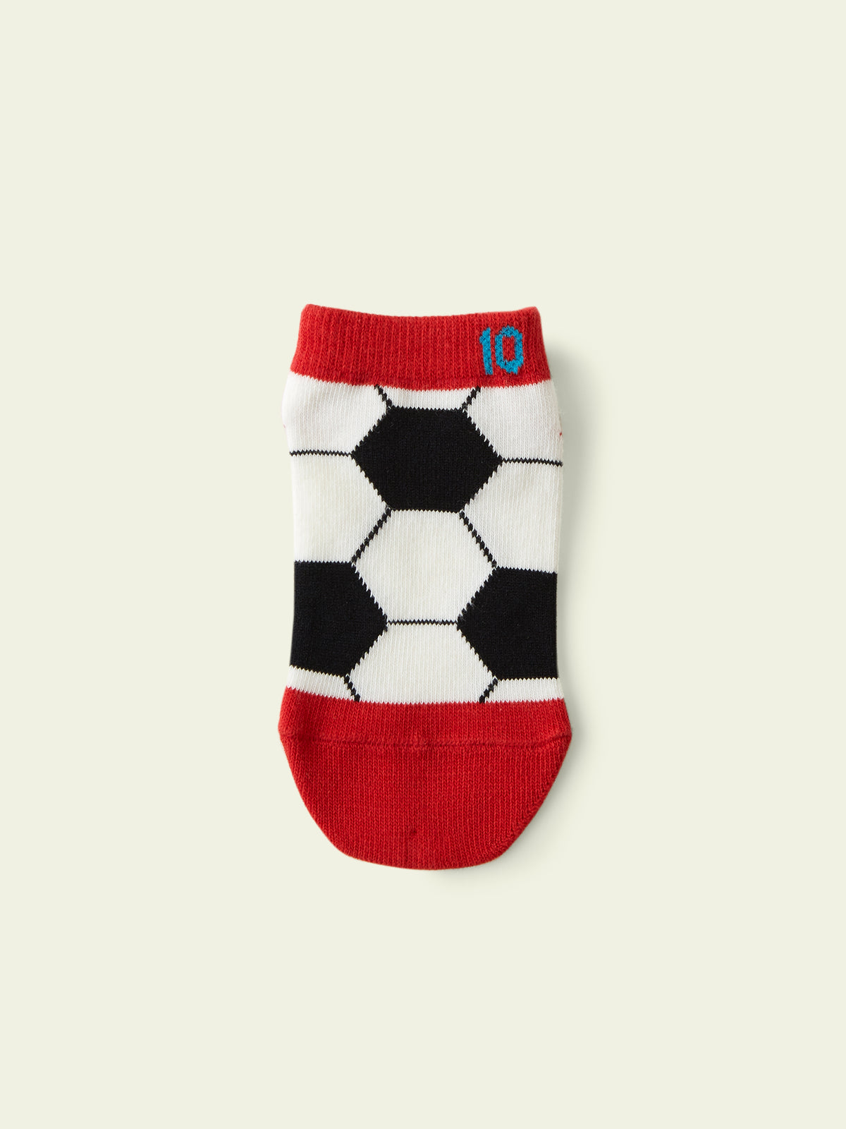 【3足1,485円】キッズ  サッカーボールスニーカー丈ソックス / 19-21cm - アカ