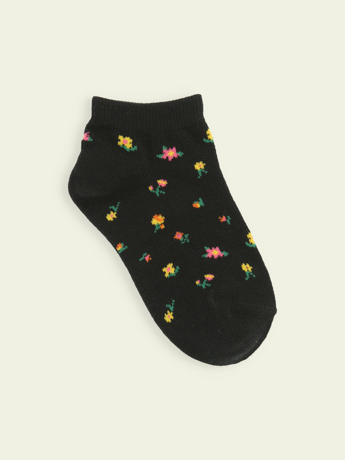 【3足1,485円】キッズ 小花柄スニーカー丈ソックス / 16-18cm