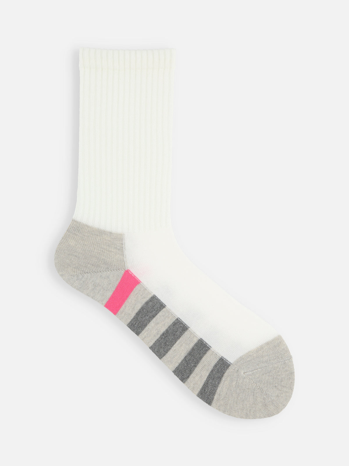 【キッズ】足底の汚れが目立たないソックス / 19-21cm - オフホワイト＋ピンク