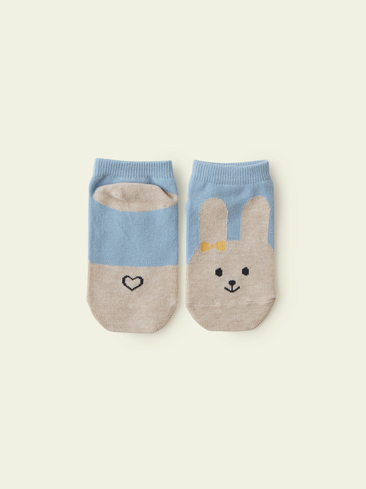 【3足1,485円】キッズ 動物いろいろスニーカー丈ソックス / 13-15cm - ベージュ+ウサギ