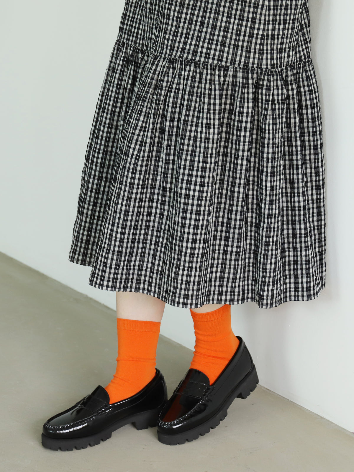 【WEB限定40色】オールシーズン履けるカラフルソックス - オレンジ
