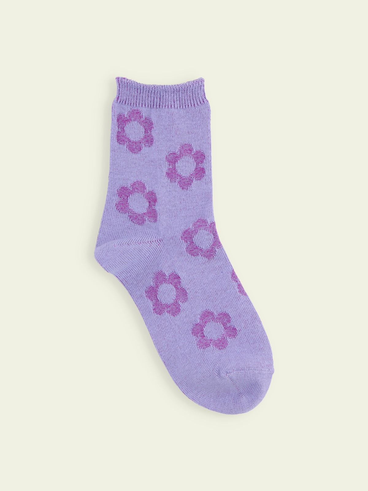 【3足1,485円】キッズ リンクスフラワーショートソックス / 16-18cm - ラベンダー
