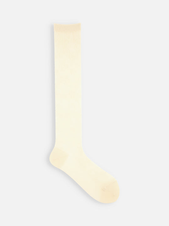 コットンメッシュレースハイソックス