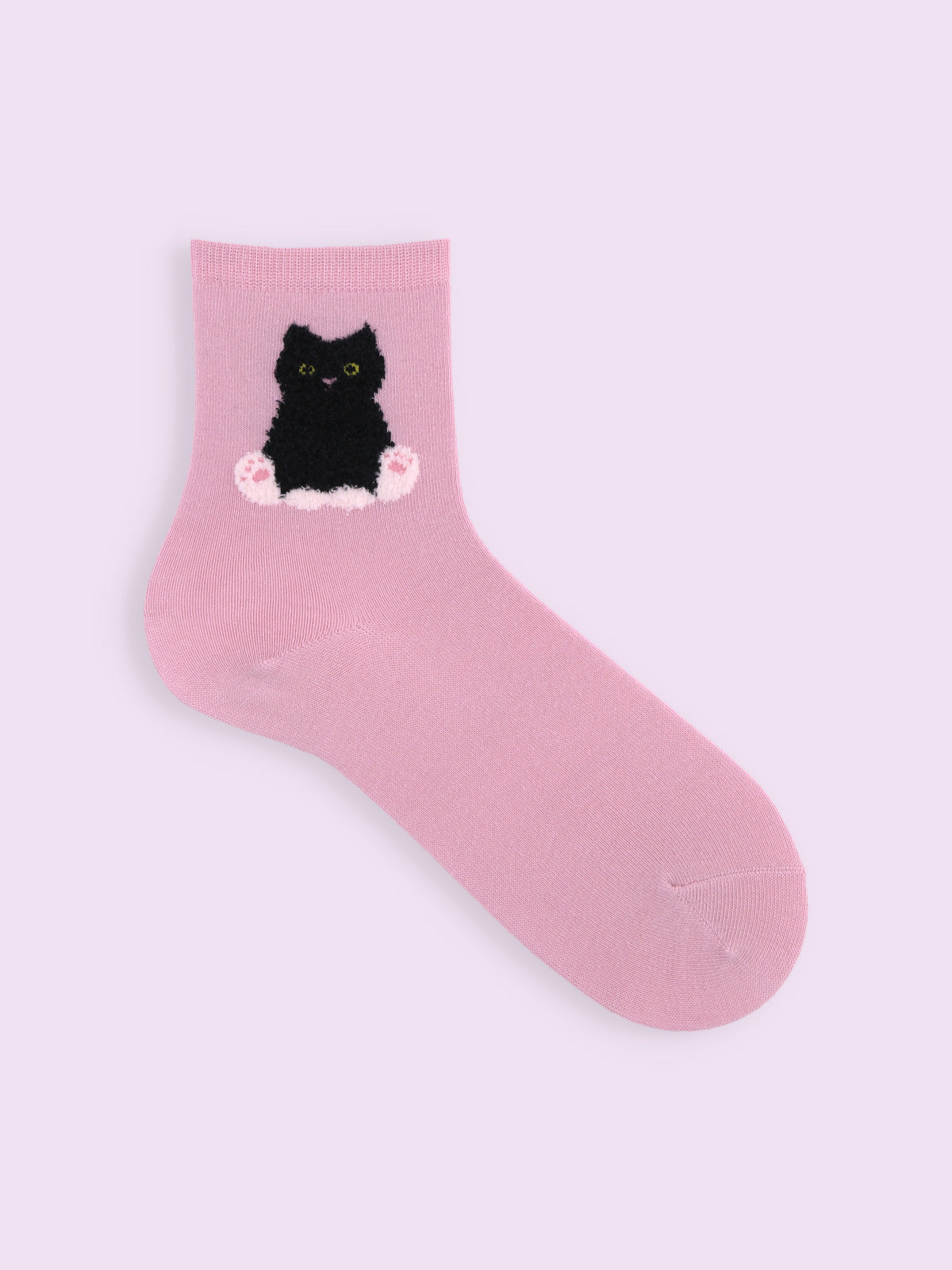 【3足1,485円】もふもふ靴下猫ショートソックス - ピンク
