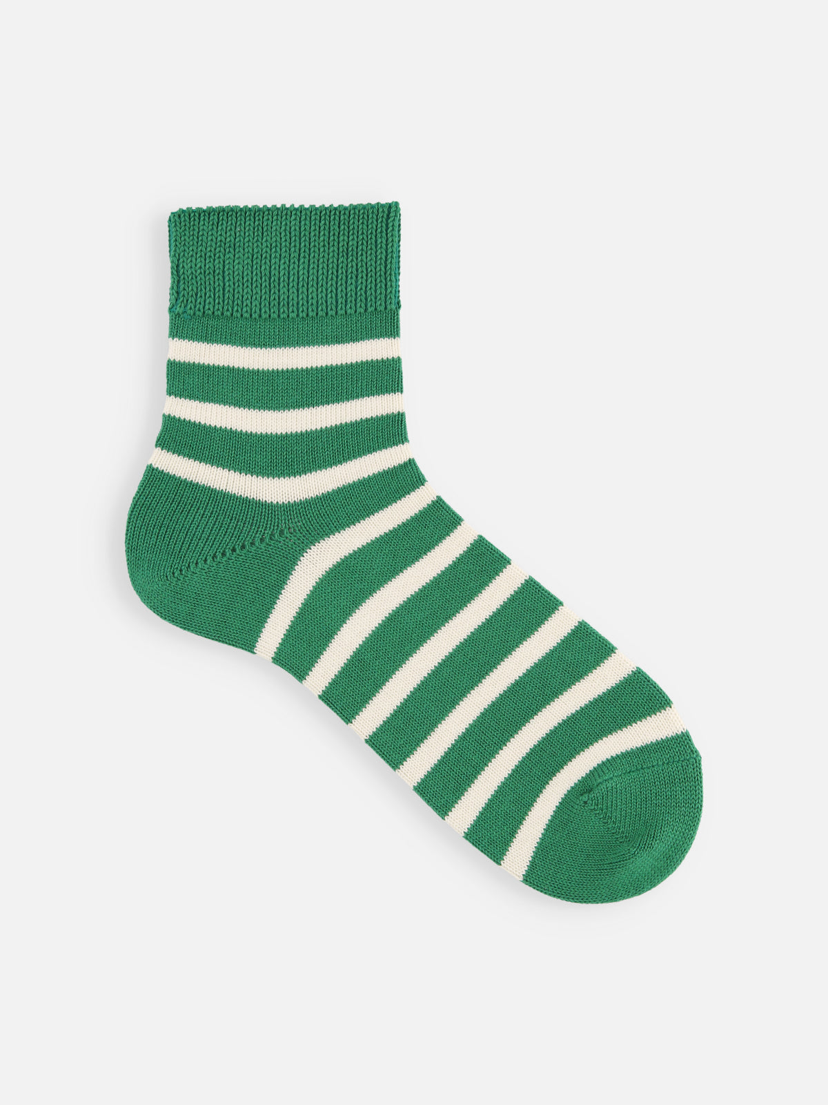 【Tabio MEN】バスクボーダーショートソックス - オータムグリーン