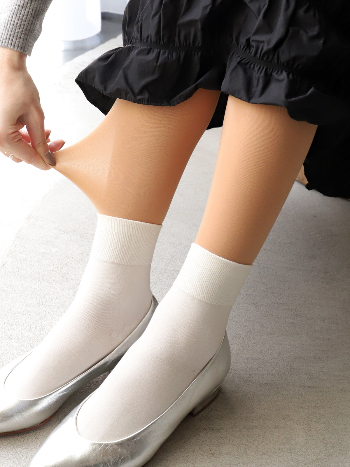 【ほんのり透ける、上品仕上げ】40デニール PUFTYタイツ / M-Lサイズ