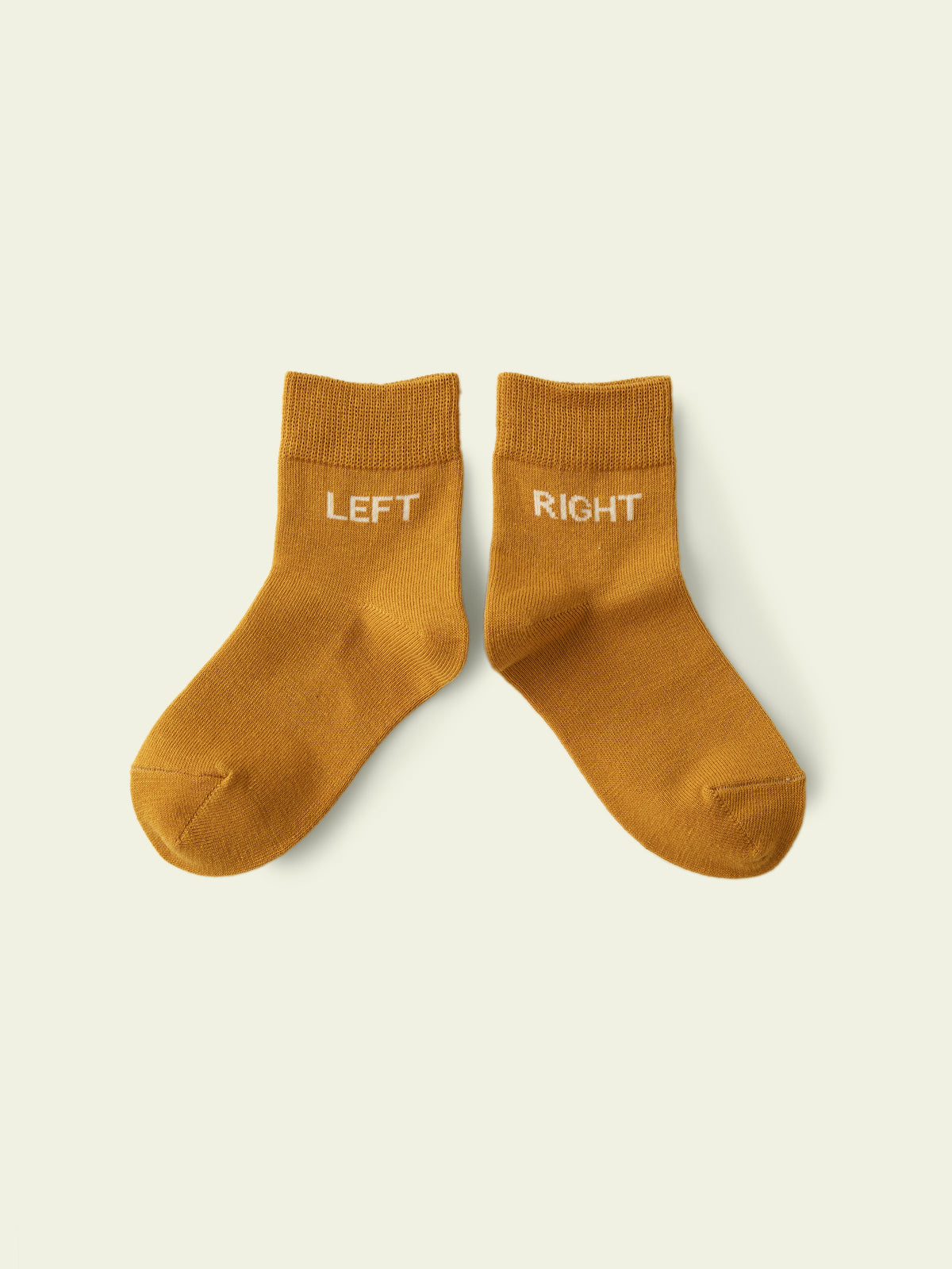 【3足1,485円】キッズ いろいろロゴソックス / 13-15cm - カラシ+RIGHT/LEFT
