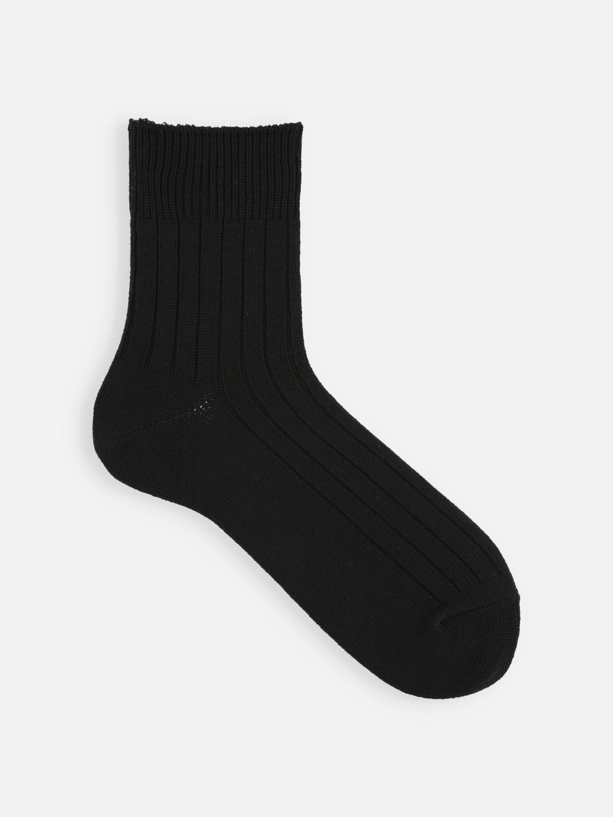 【Tabio MEN】WEB限定 ローゲージリブショート丈ソックス - クロ