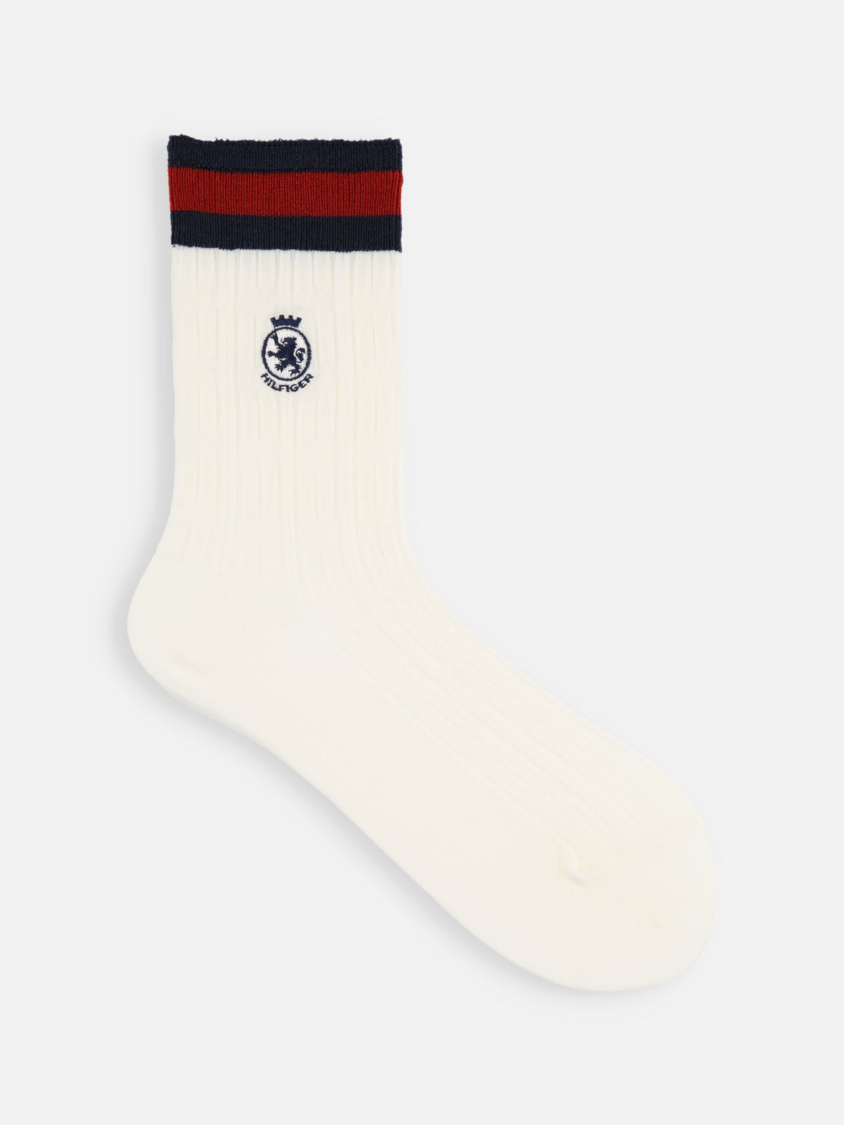 TOMMY HILFIGER チルデンニットエンブレムソックス - オフホワイト