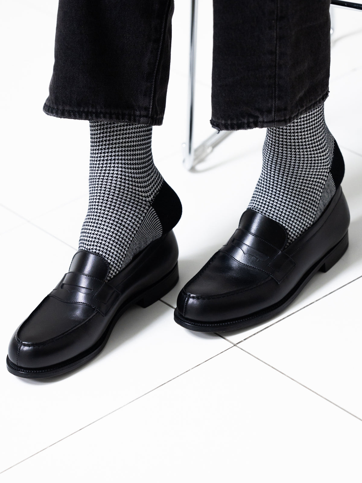 【Tabio MEN】ウールハウンドトゥースソックス