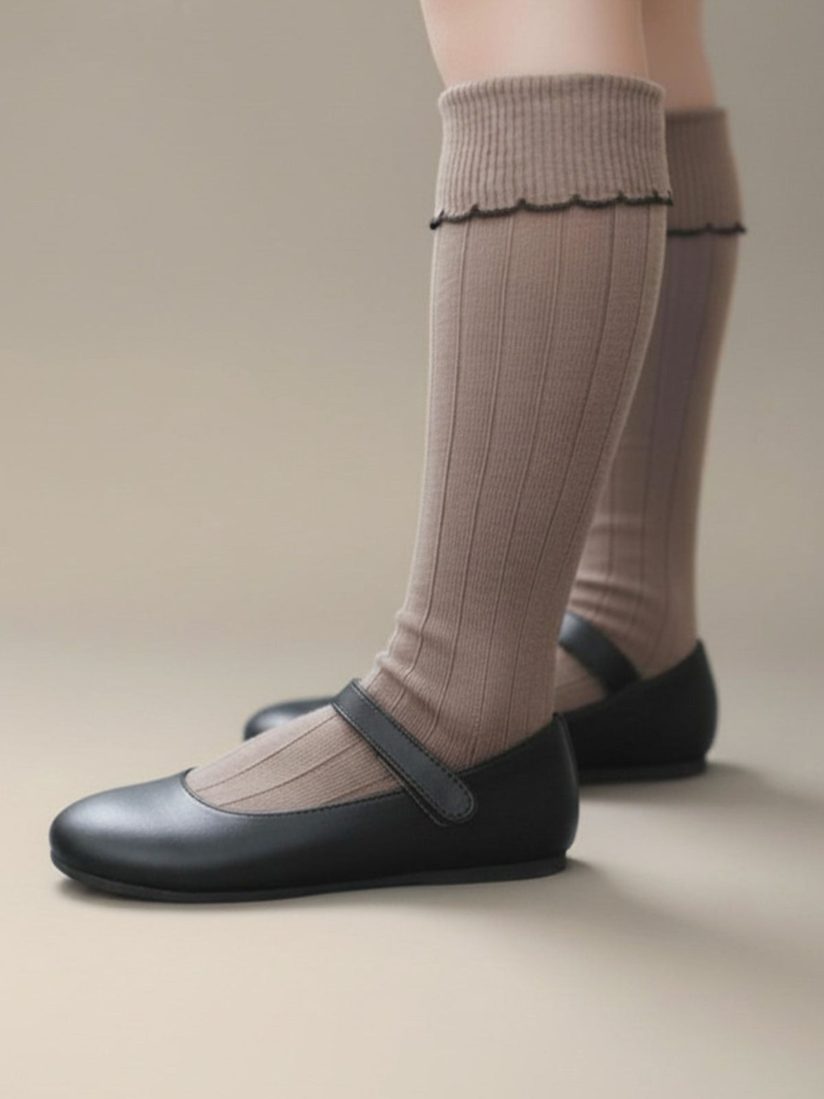 【キッズ】折り返し配色ピコハイソックス / 16-18㎝